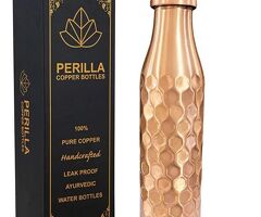 Buy Plain Copper Water Bottle Online USA | Perillahome