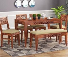 Elegant and Durable Sheesham Wood Dining Table by Sonaarts for Your Home