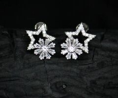 Buy Silver Diamond Earrings Online | Jewllery Design