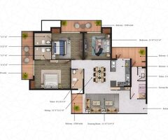 3 BHK flat Siddharth vihar | The Element - 2