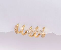 Stylish Double Piercing Hoop Earrings – Modern Edge & Elegance - 2