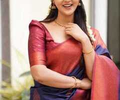 Svaraa: Women Printed Saree with cont… - 4