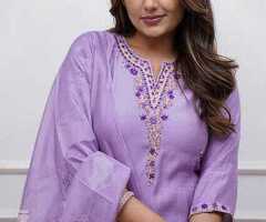 Aardiva: Women Emroidered Straight kurta set. - 2