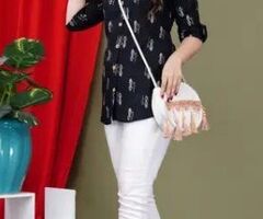 FebQ Casual Printed Women Black Top - 4