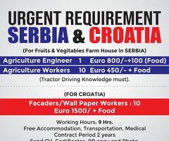 Urgent Requirement SERBIA & CROATIA (For Fruits & Vegetable Farm House in SERBIA)