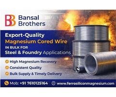 Export-Quality Magnesium Cored Wire in Bulk for Steel & Foundry Applications