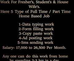 Part Time Home Based Data Entry Typing Jobs