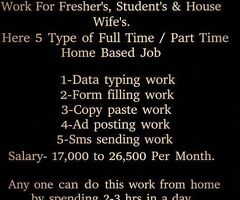 Full Time / Part Time Home Based Data Entry Jobs