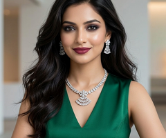 Crystal Bloom Designer Necklace Set - 2