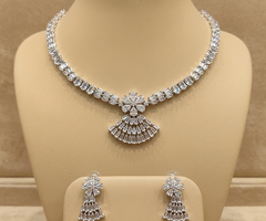Crystal Bloom Designer Necklace Set - 3