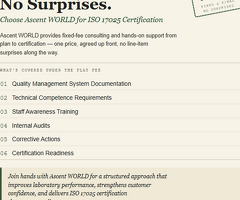 Flat Fee. No Surprises. Choose Ascent WORLD for ISO 17025 Certification