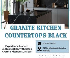 Granite Kitchen Countertops Black | +44 020 83685555 | DialAWorkTop