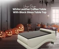 Leather coffee table
