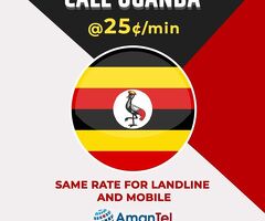 Cheap Calls to Uganda from 25¢/Min