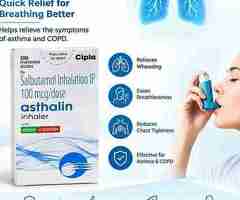 Asthalin HFA Inhaler 100mcg (200 MDI) | Asthma; COPD Symptom Relief | Online Generic Medicine  Descr