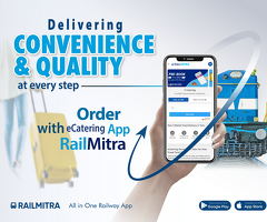 Order delicious food with e catering app RailMitra