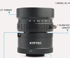 50 MM SWIR Camera Lens, 900–1700 nm, F1.4, 2 MP, 2/3-Inch C-Mount