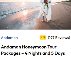 Andaman honeymoon tour packages: - Winter Season offer, 2026