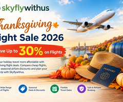 Thanksgiving Flight Sale 2026: Save Up to 30% on Flights